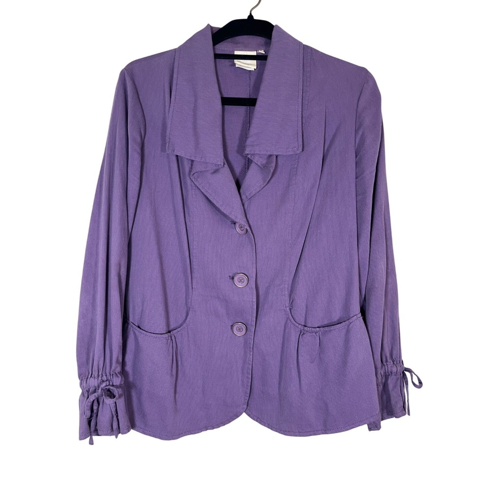 Lagen Casual Jacket Purple L Ribbed Loungewear Comfy Stretch Chic Classic 80s